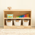 MEEYOO Rubber Wood 2-Compartment Montessori Shelf