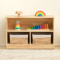 MEEYOO Rubber Wood 3-Compartment Montessori Shelf