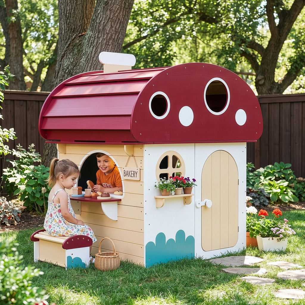 MEEYOO Outdoor Solid Wooden Playhouse