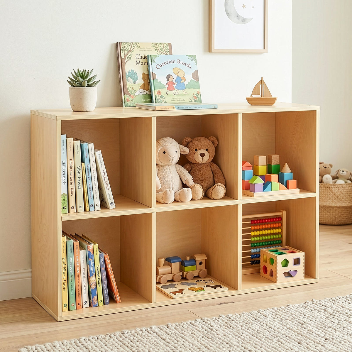 MEEYOO 6 Cube Plywood Storage Organizer