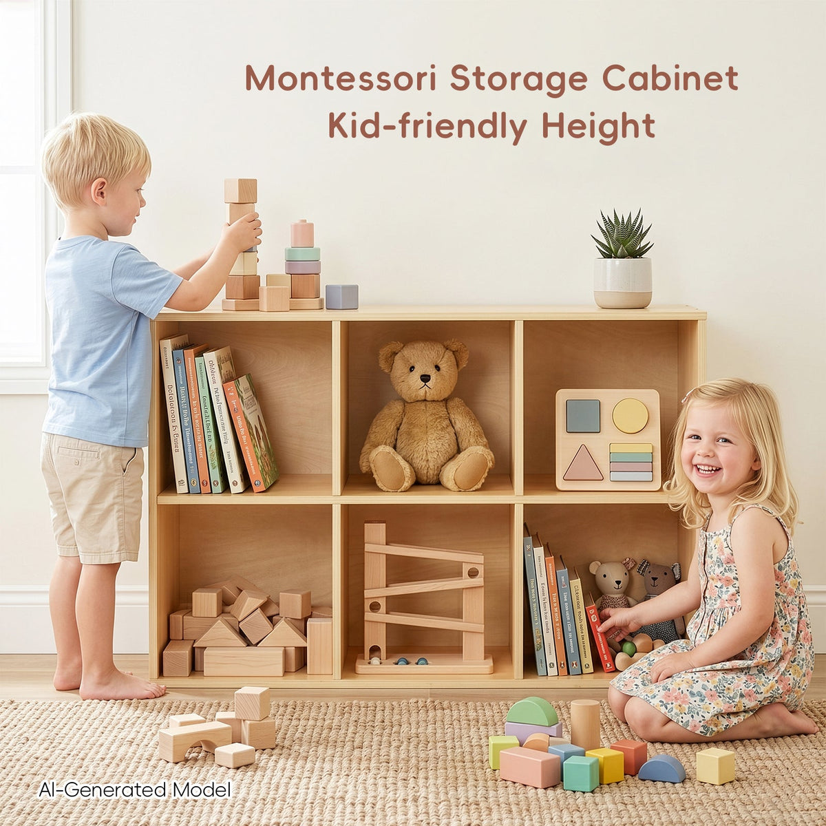 MEEYOO 6 Cube Plywood Storage Organizer