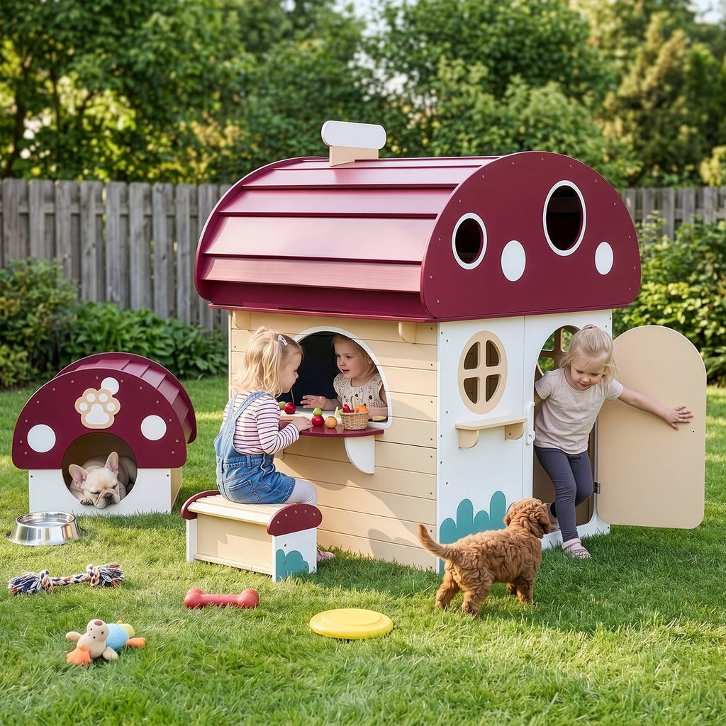 MEEYOO Outdoor Solid Wooden Playhouse