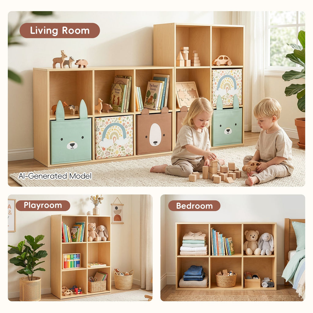 MEEYOO 6 Cube Plywood Storage Organizer