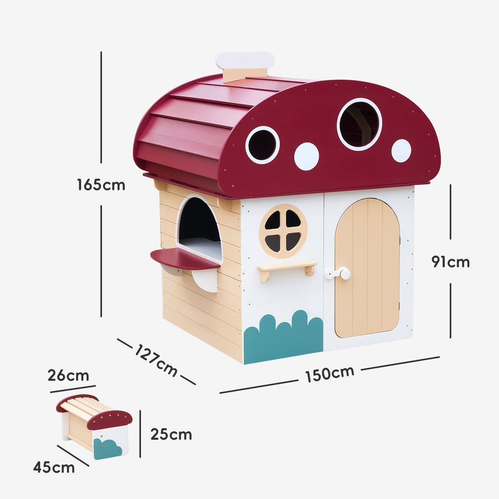MEEYOO Outdoor Solid Wooden Playhouse