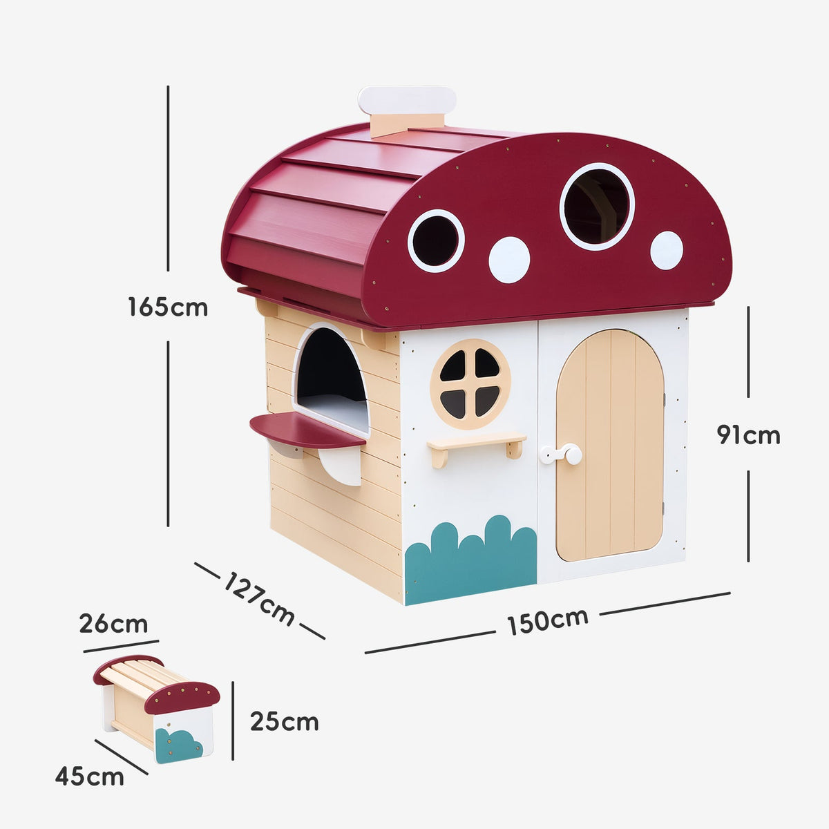 MEEYOO Outdoor Solid Wooden Playhouse