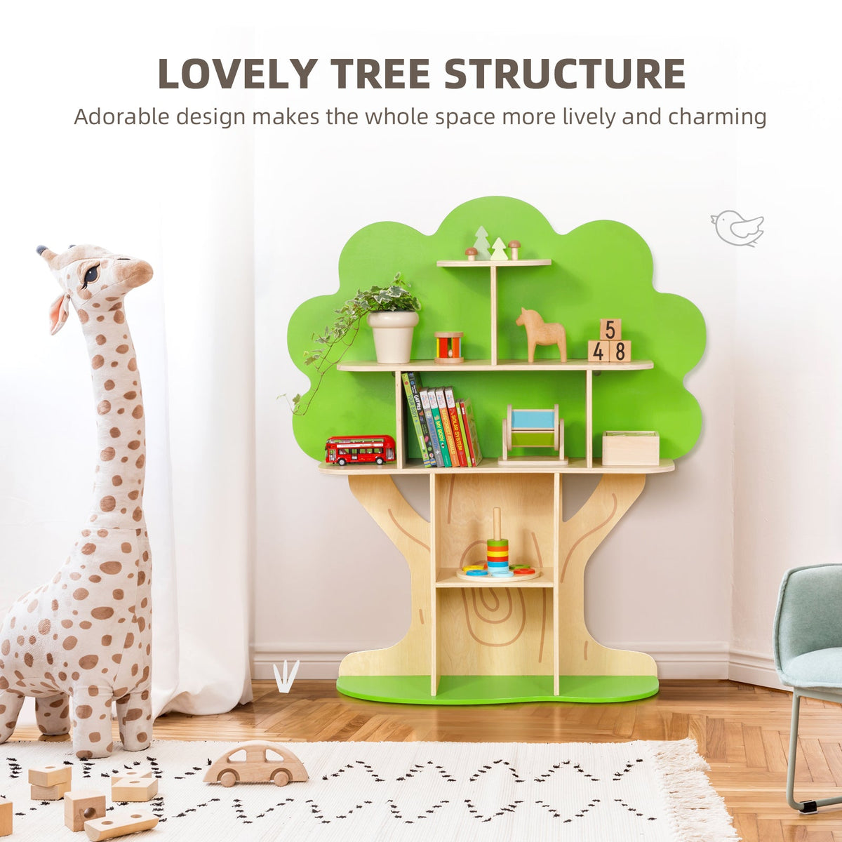 MEEYOO Tree Bookshelf for Kids Reading Nook