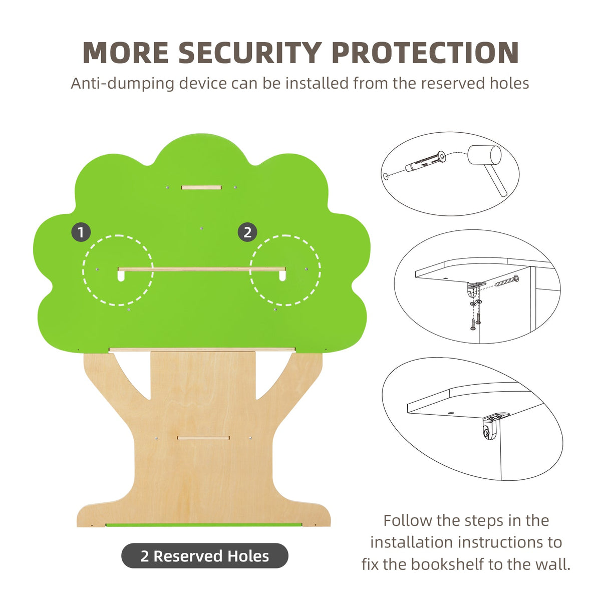 MEEYOO Tree Bookshelf for Kids Reading Nook