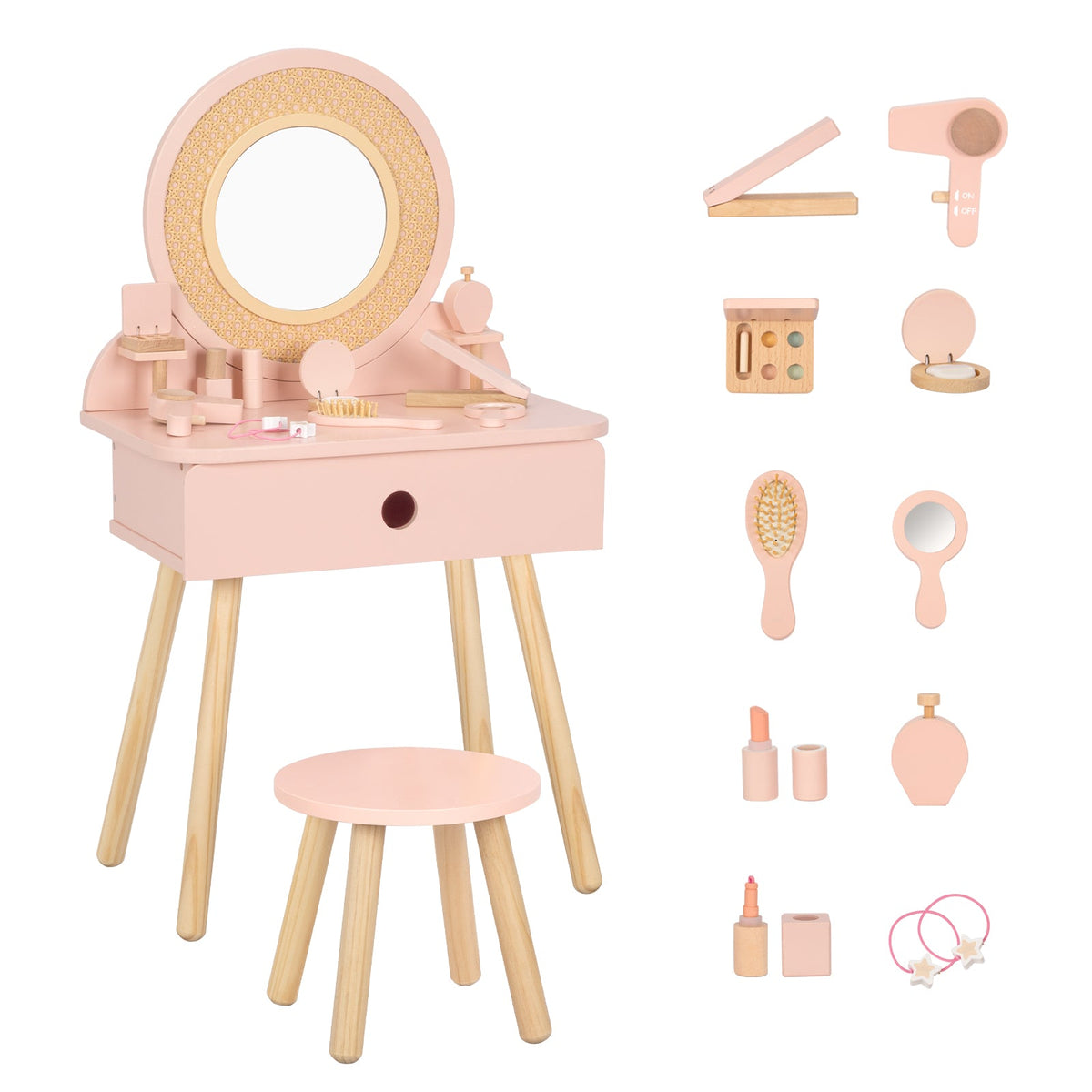 MEEYOO Kids Vanity Table and Chair Set