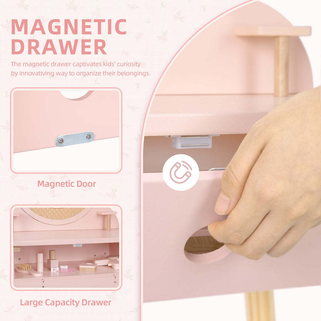 MEEYOO Kids Vanity Table and Chair Set