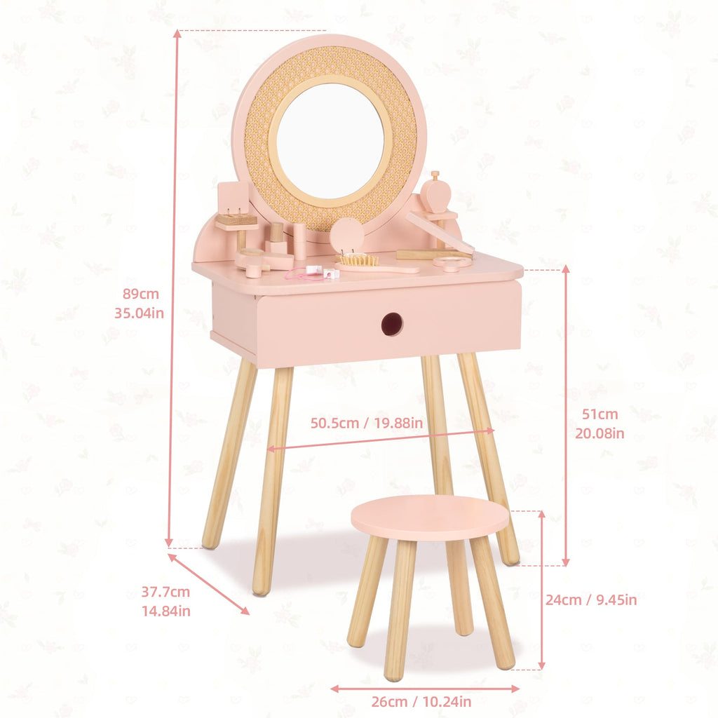 MEEYOO Kids Vanity Table and Chair Set