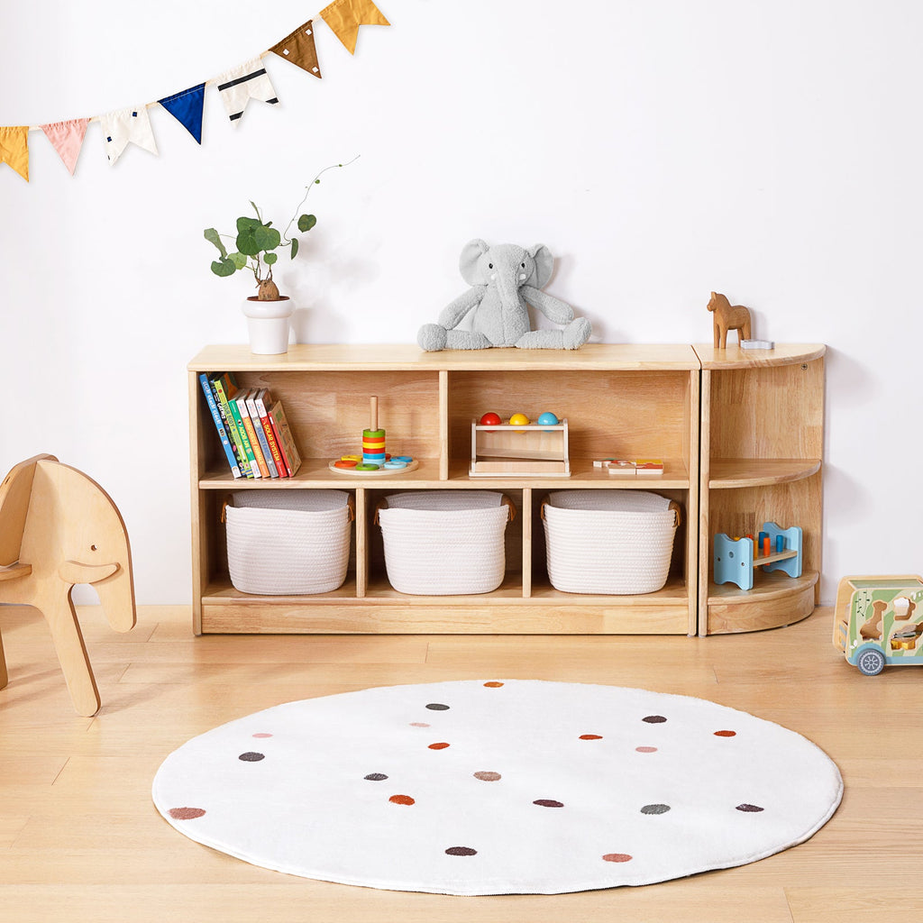 MEEYOO Rubber Wood 5-Compartment Montessori Shelf ( LARGE SIZE)