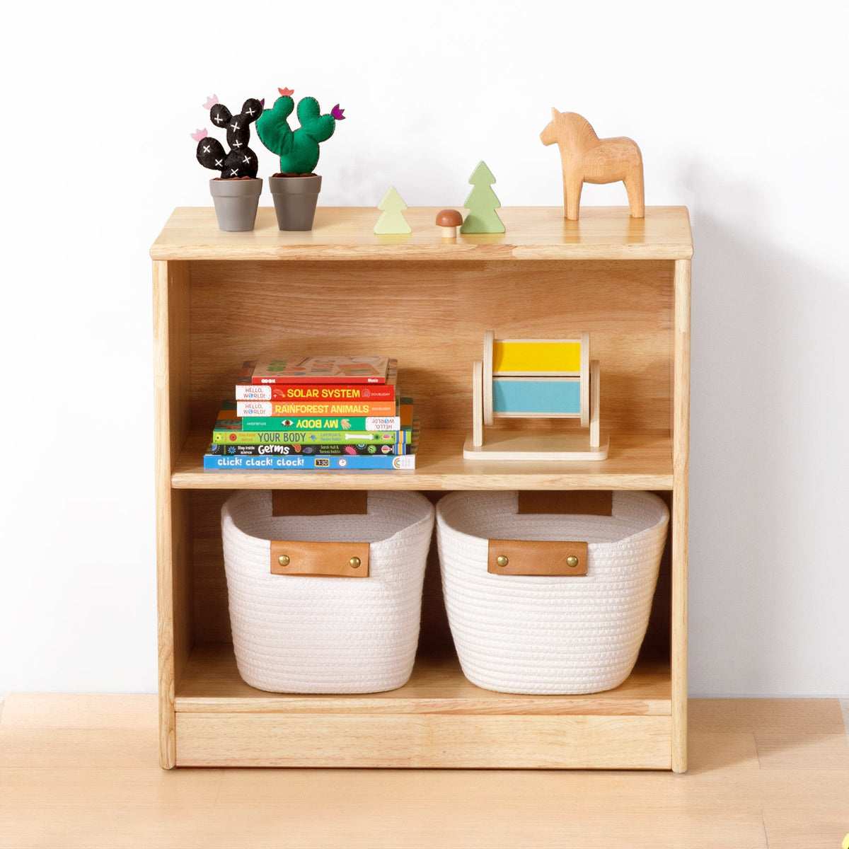 MEEYOO Rubber Wood Montessori Shelf and Toy Storage