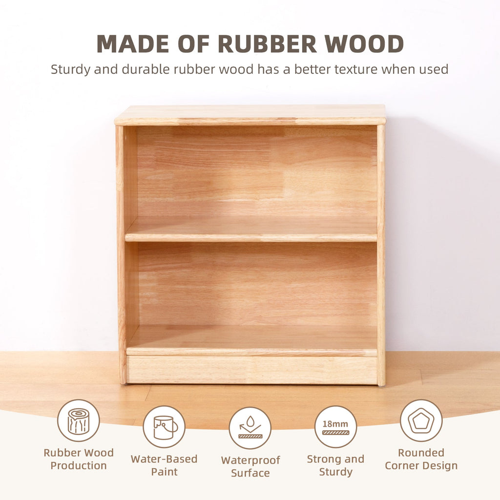 MEEYOO Rubber Wood Montessori Shelf and Toy Storage