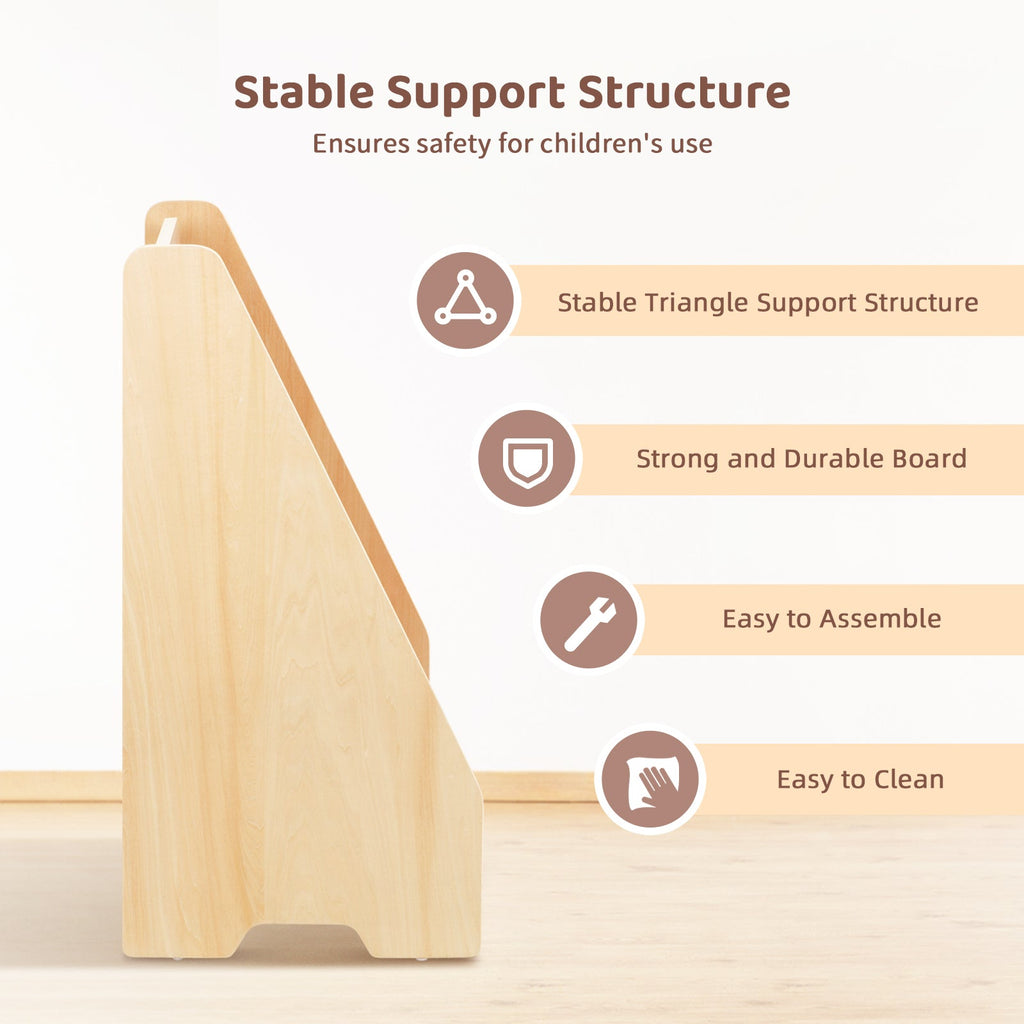 MEEYOO Kids Wooden 4-Tier Bookshelf