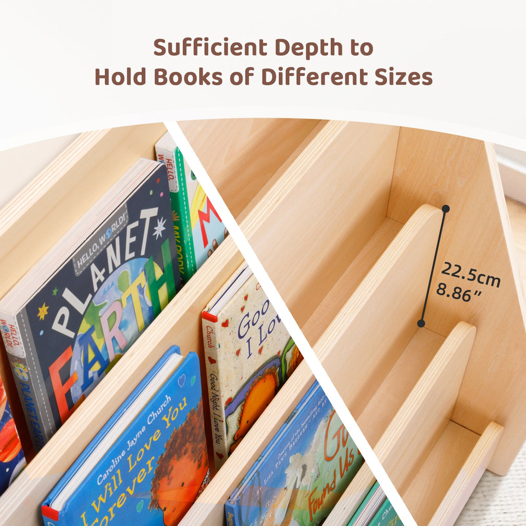 MEEYOO Kids Wooden 4-Tier Bookshelf