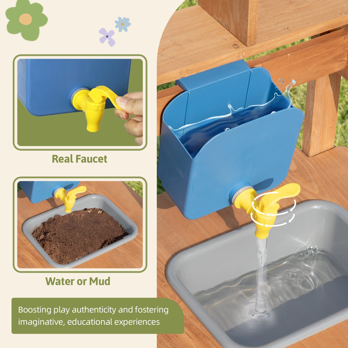 MEEYOO Mud Kitchen for Kids Outdoor