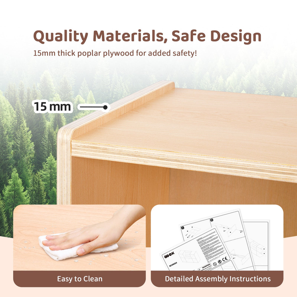 MEEYOO Plywood Multi-purpose Storage Organizer