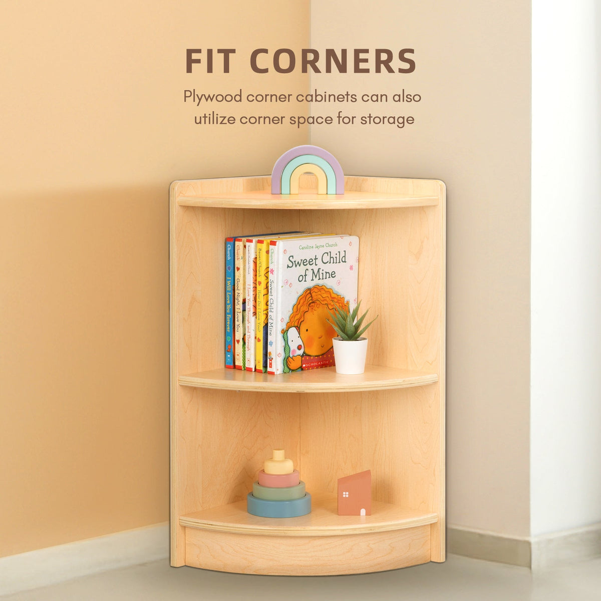 MEEYOO Plywood Corner Cabinet