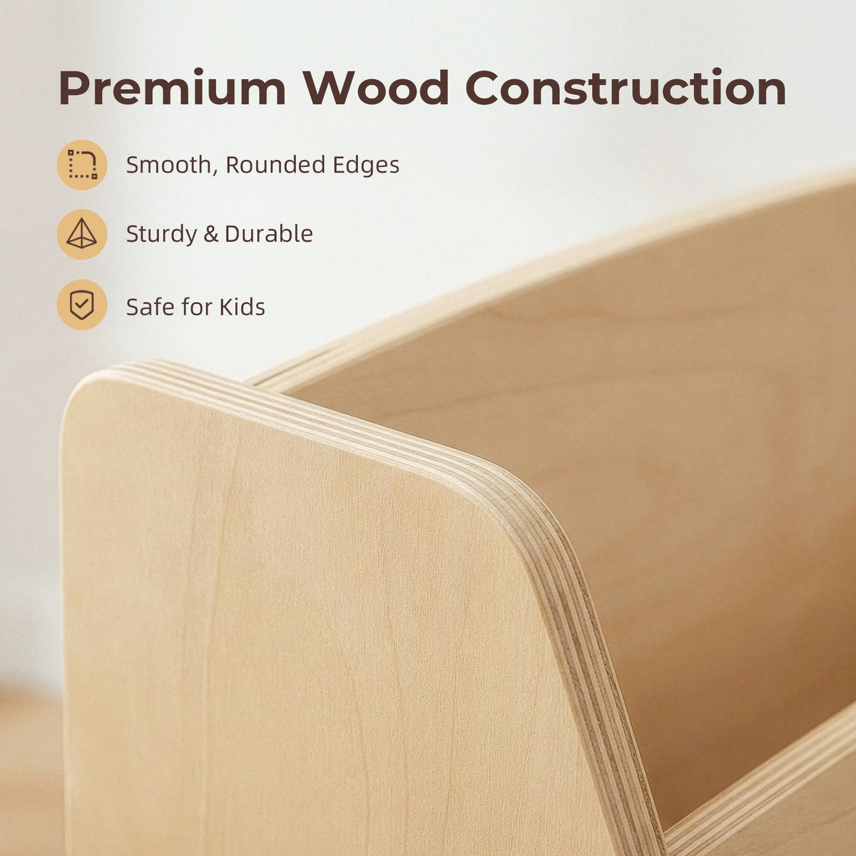 MEEYOO 3-Tier Kids Bookshelf