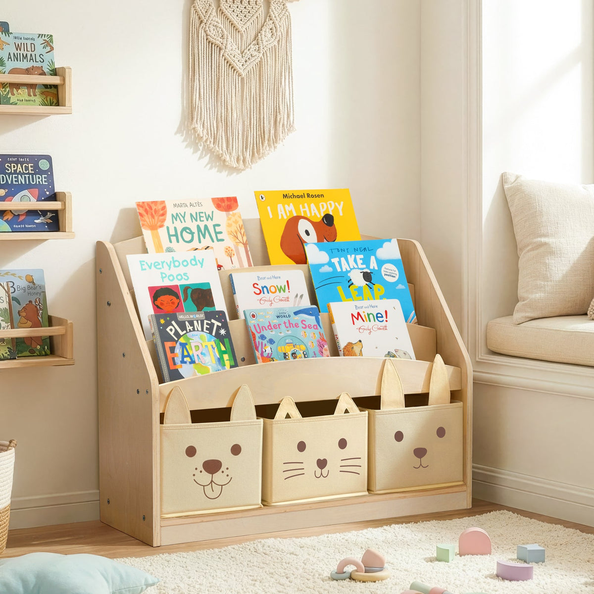 MEEYOO 3-Tier Kids Bookshelf