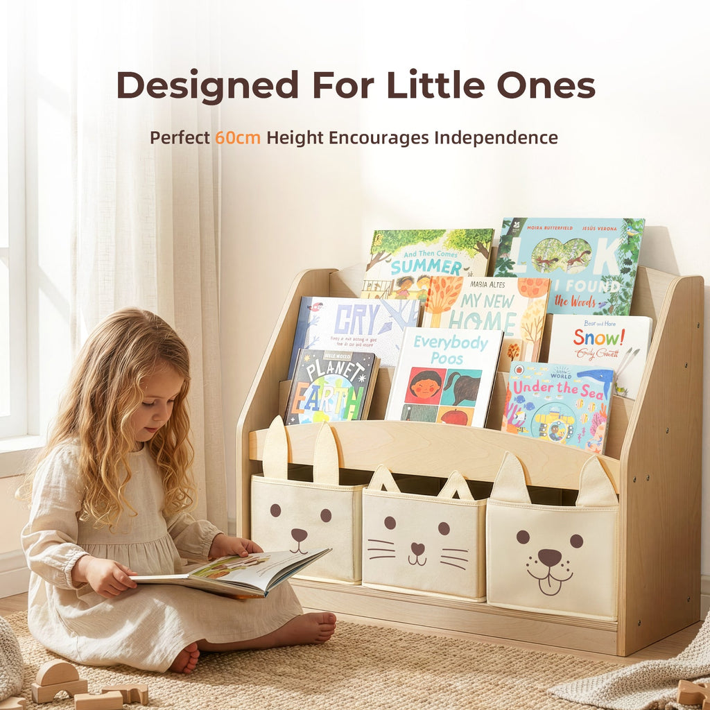 MEEYOO 3-Tier Kids Bookshelf