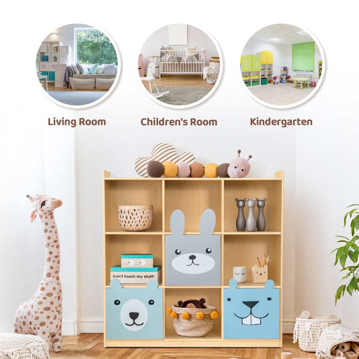 MEEYOO Montessori Plywood 9-Section Storage Cabinet