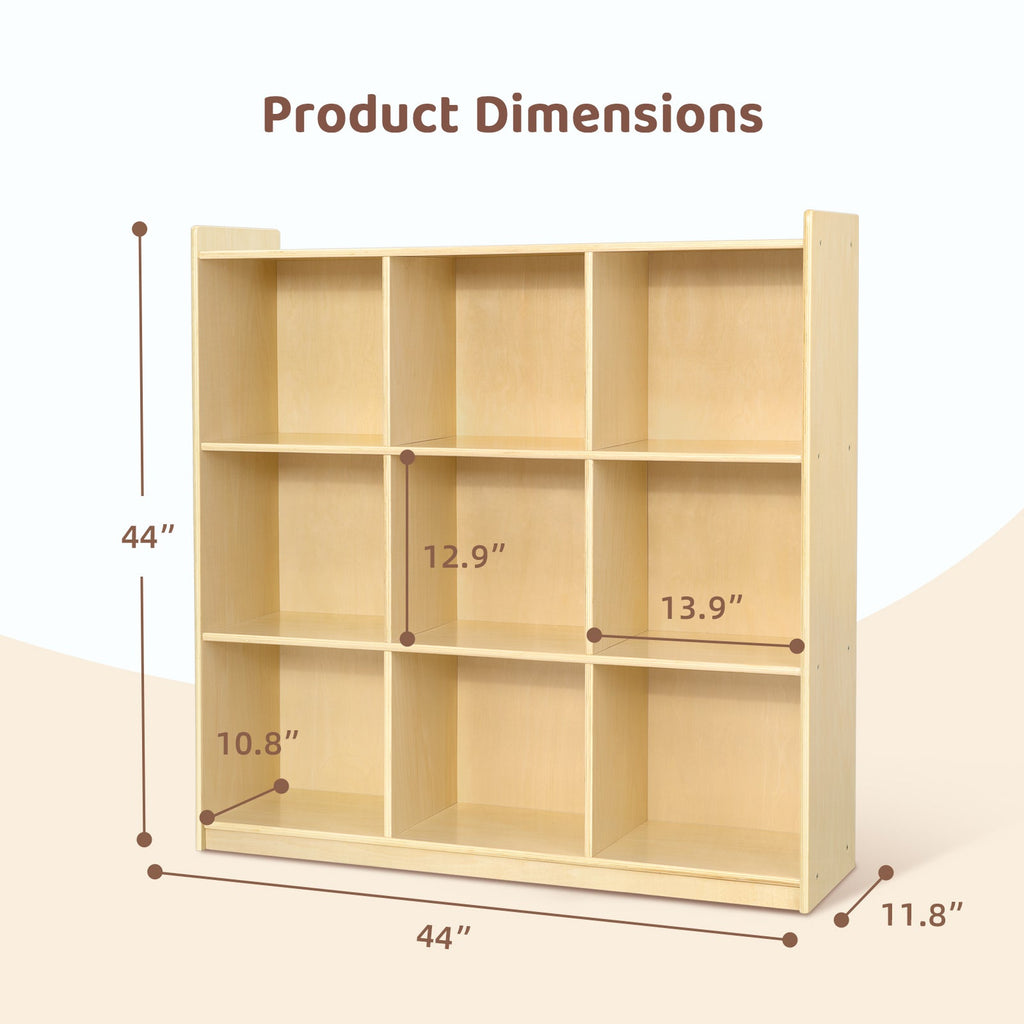 MEEYOO Montessori Plywood 9-Section Storage Cabinet