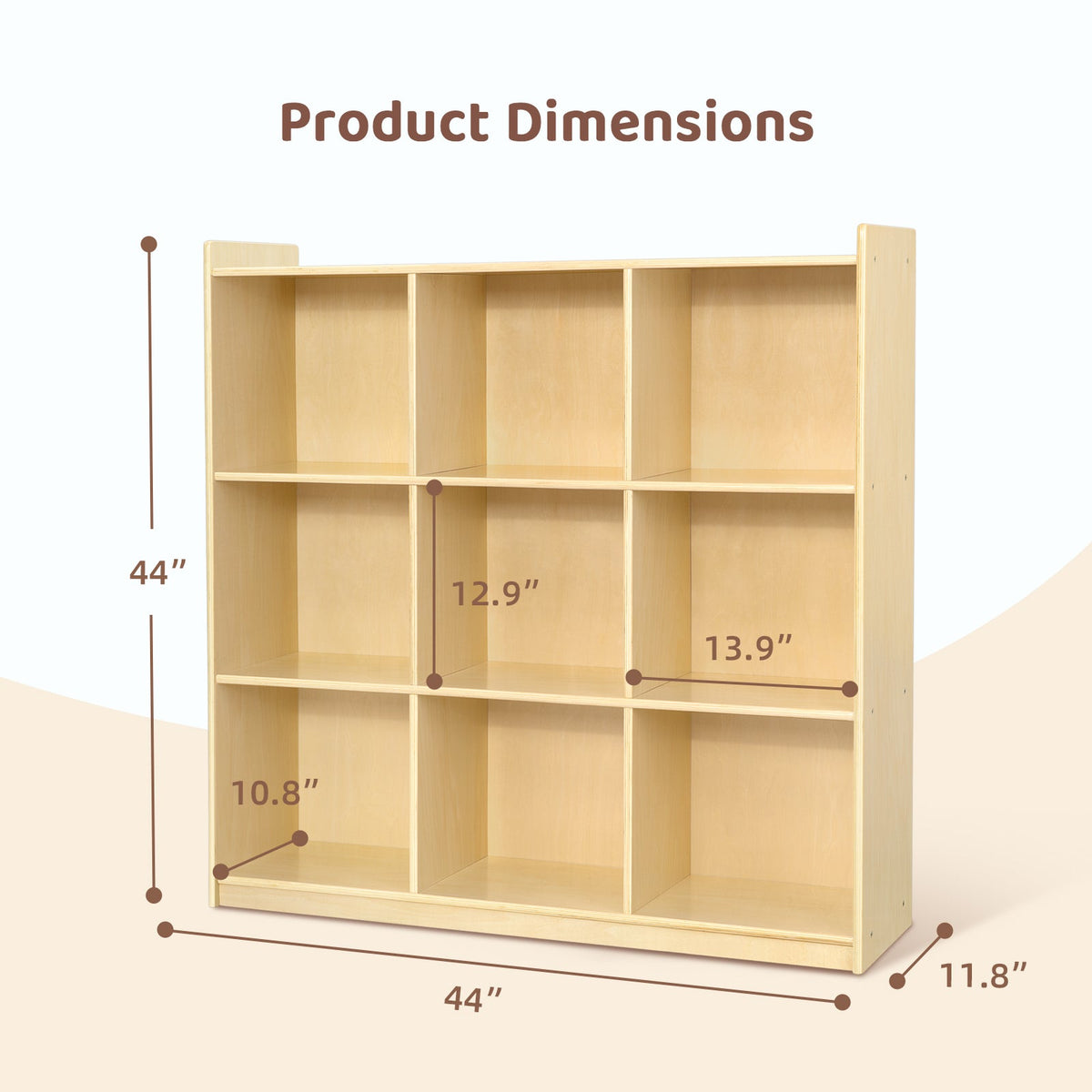 MEEYOO Montessori Plywood 9-Section Storage Cabinet