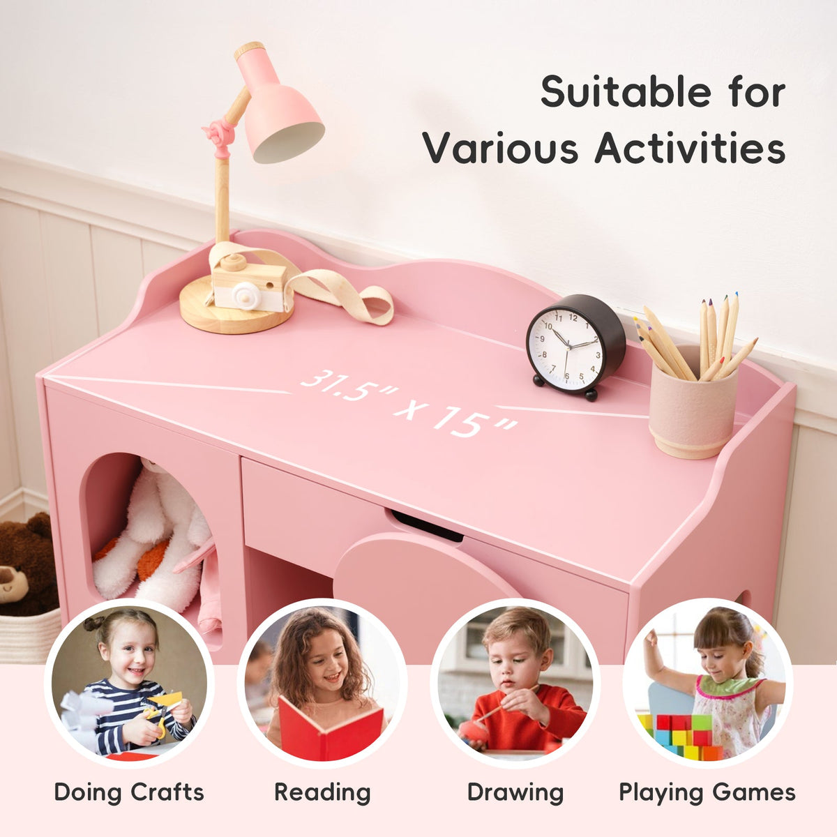 MEEYOO Kids Study Table and Chair Set