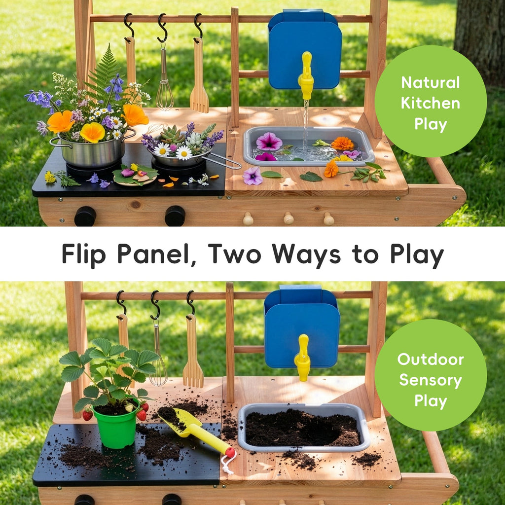 MEEYOO Kids Mud Kitchen with Wheels