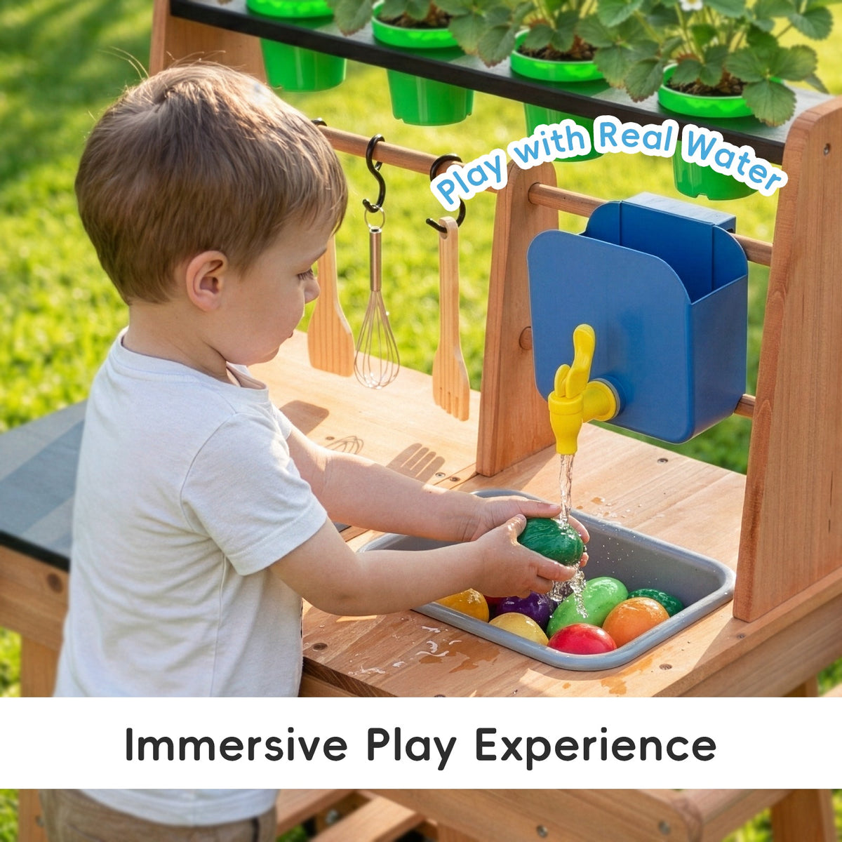 MEEYOO Kids Mud Kitchen with Wheels