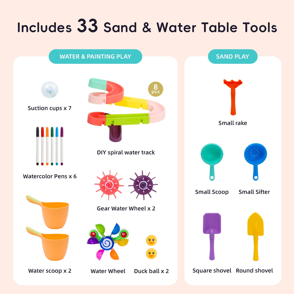 MEEYOO Wooden Sand and Water Table with 2 Bins