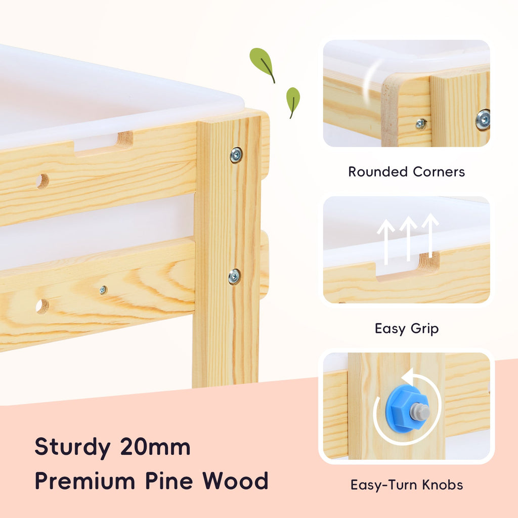 MEEYOO Wooden Sand and Water Table with 2 Bins