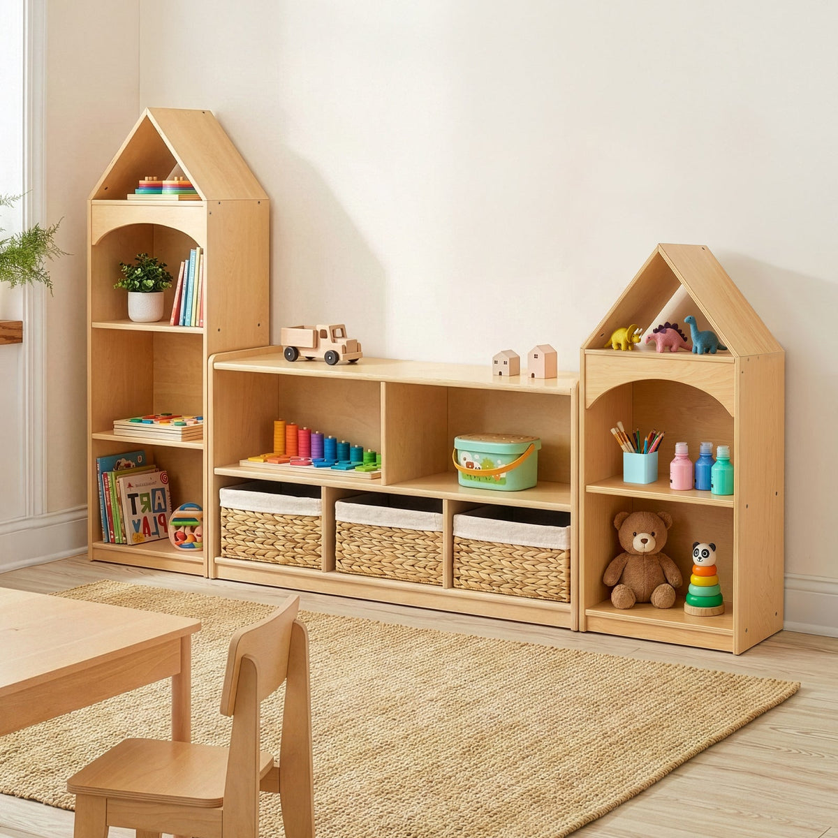 OOOK Plywood Montessori  5-Section Storage Cabinet