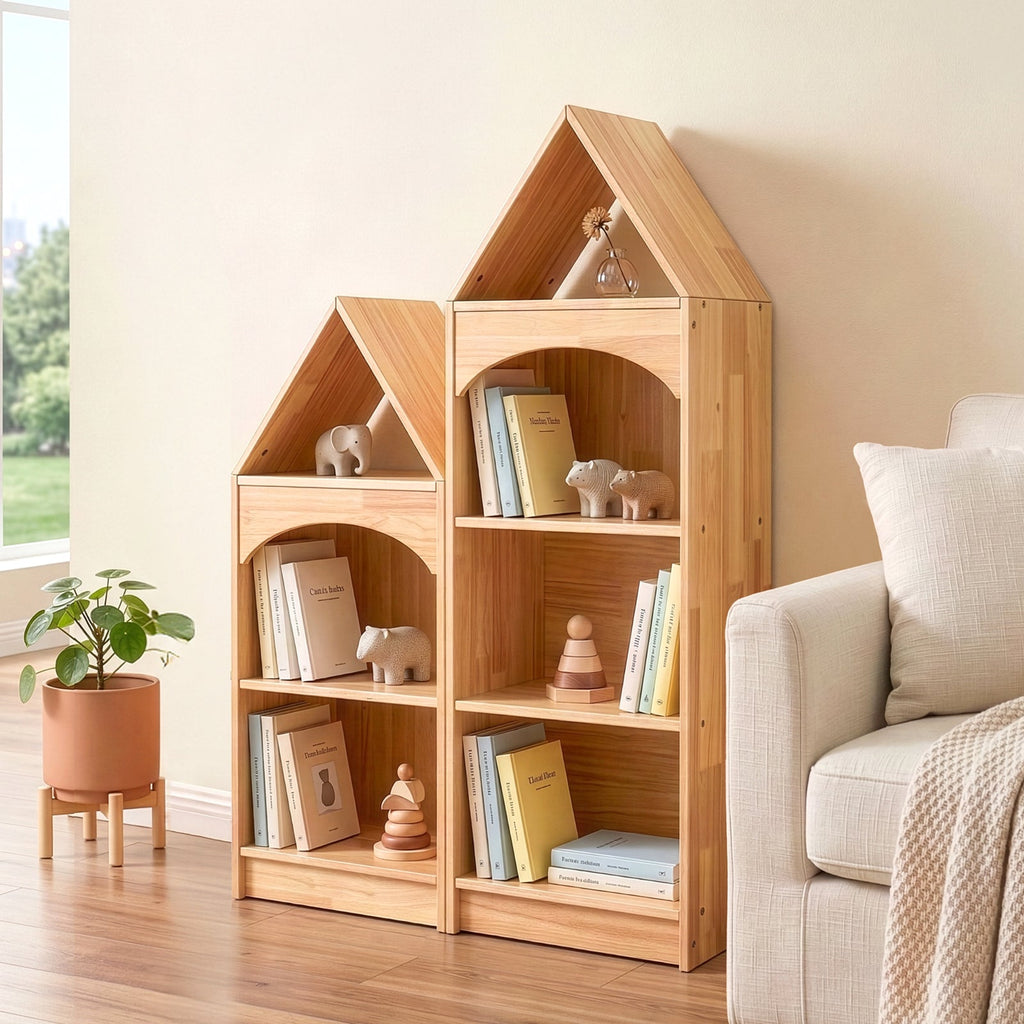 MEEYOO 3-Tier Rubberwood House Design