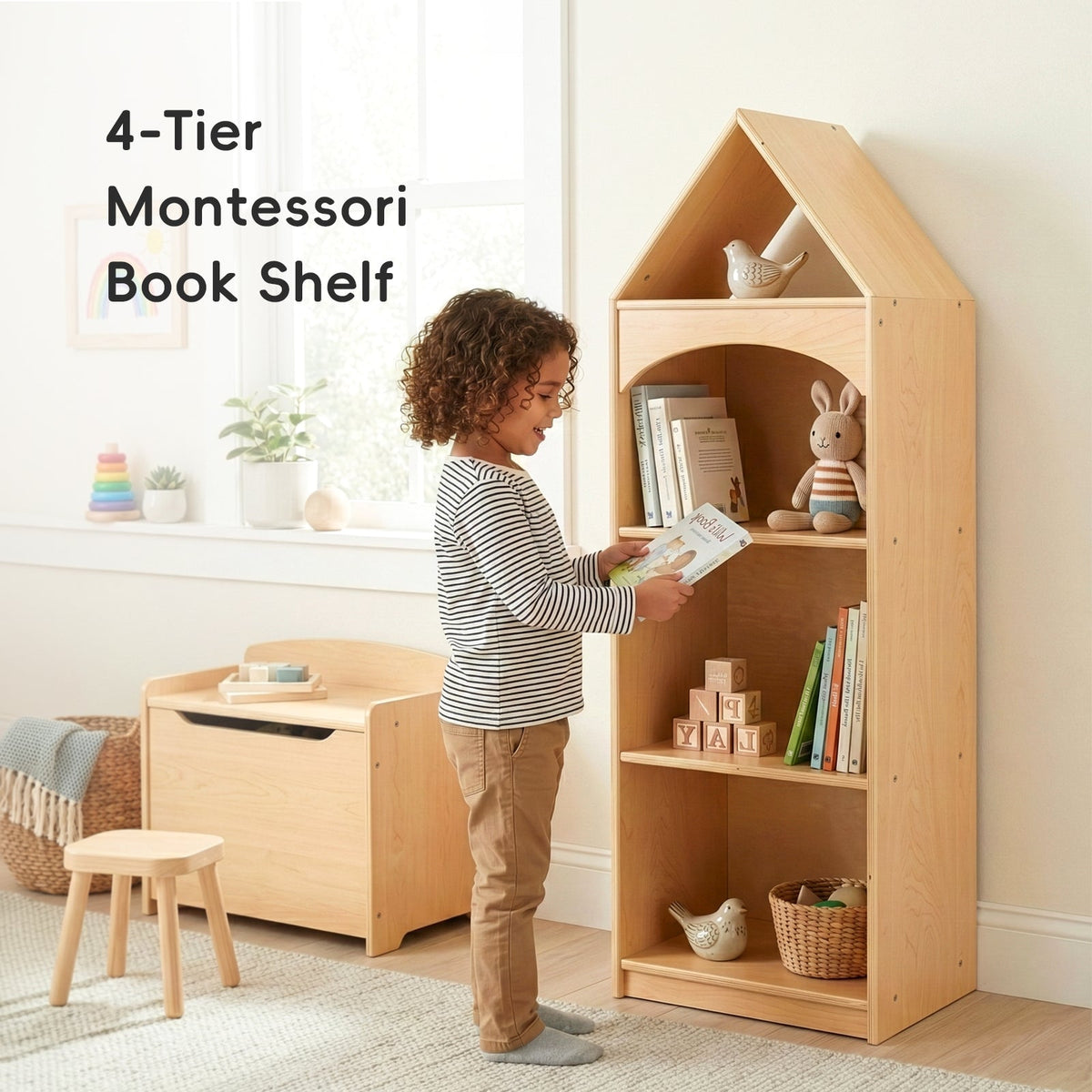 MEEYOO 4-Tier Plywood Adorable House Design