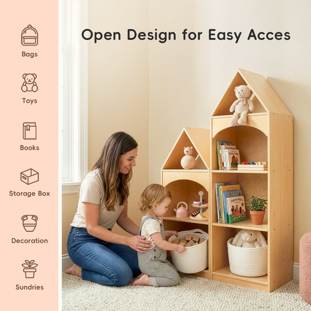 MEEYOO 3-Tier Plywood Adorable House Design