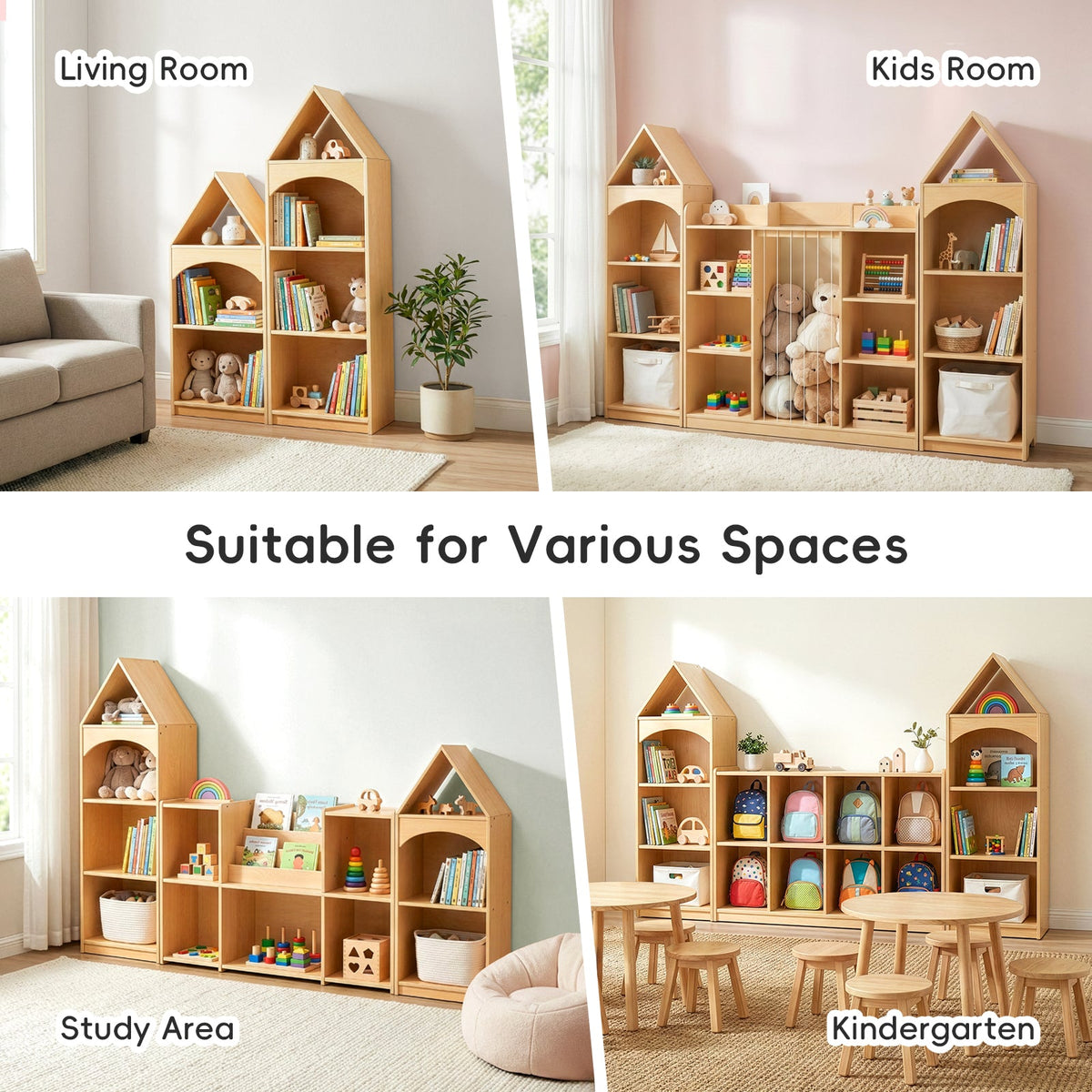 MEEYOO 4-Tier Plywood Adorable House Design