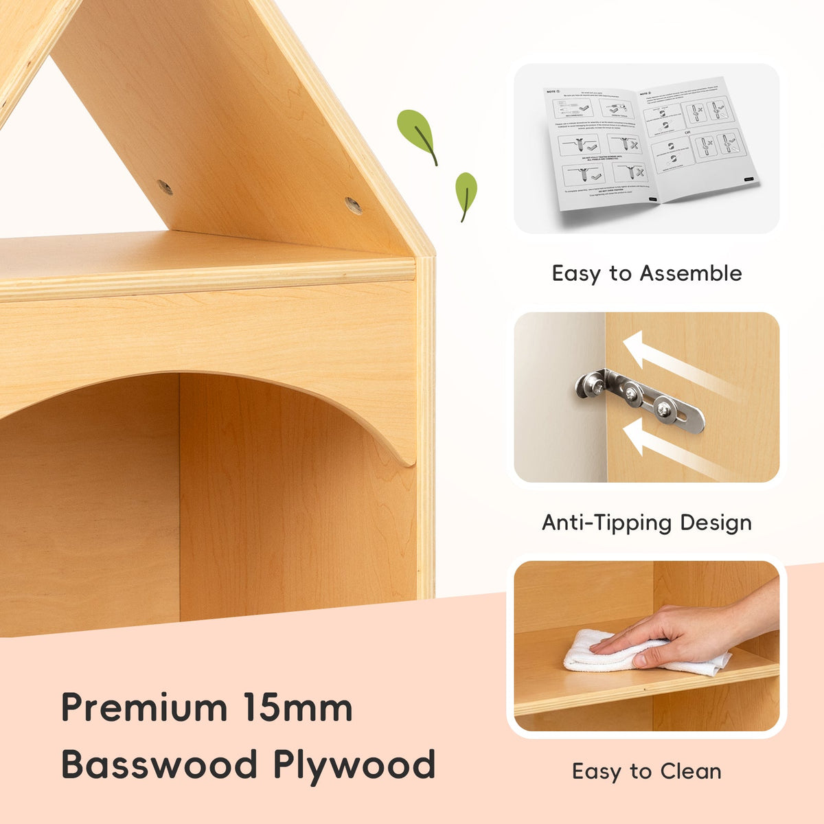 MEEYOO 3-Tier Plywood Adorable House Design