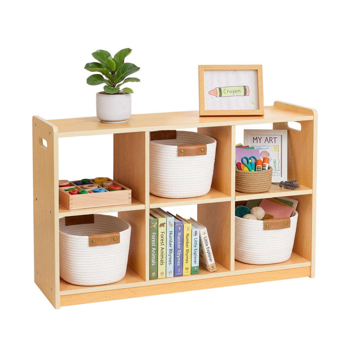 MEEYOO Plywood Montessori Shelf 6-Section