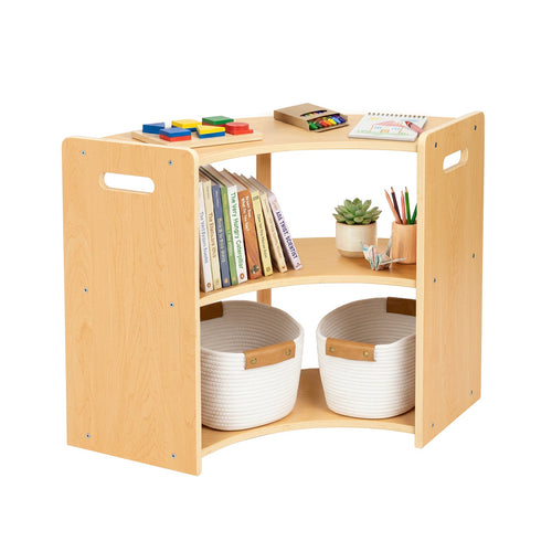 MEEYOO 2-Tier Plywood Montessori Book Shelf