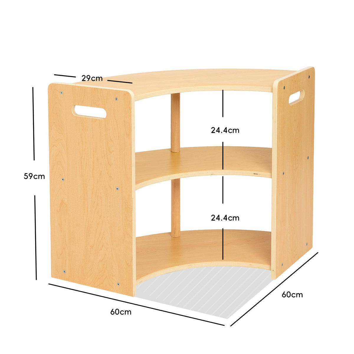 MEEYOO 2-Tier Plywood Montessori Book Shelf