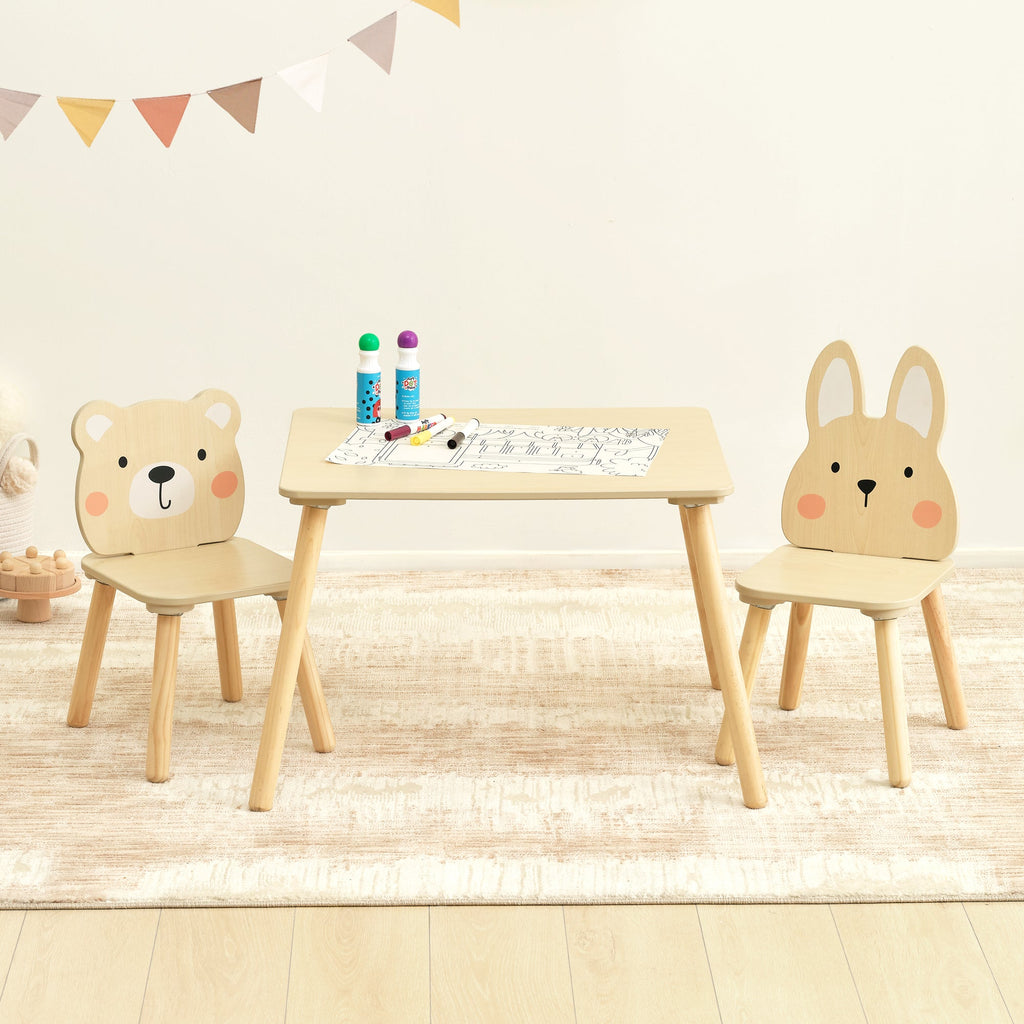 MEEYOO Wooden Kids Table set