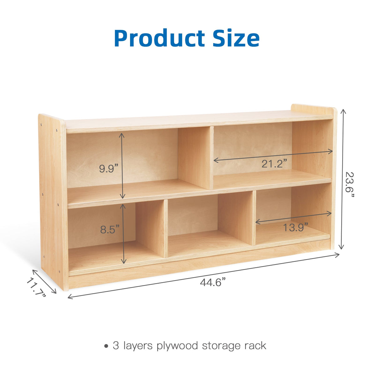 OOOK Plywood Montessori  5-Section Storage Cabinet