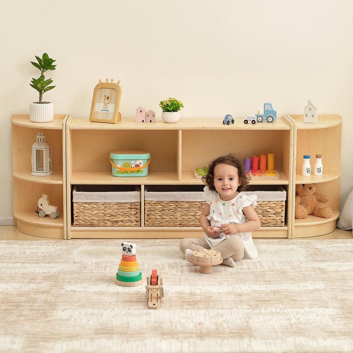 OOOK Plywood Montessori  5-Section Storage Cabinet