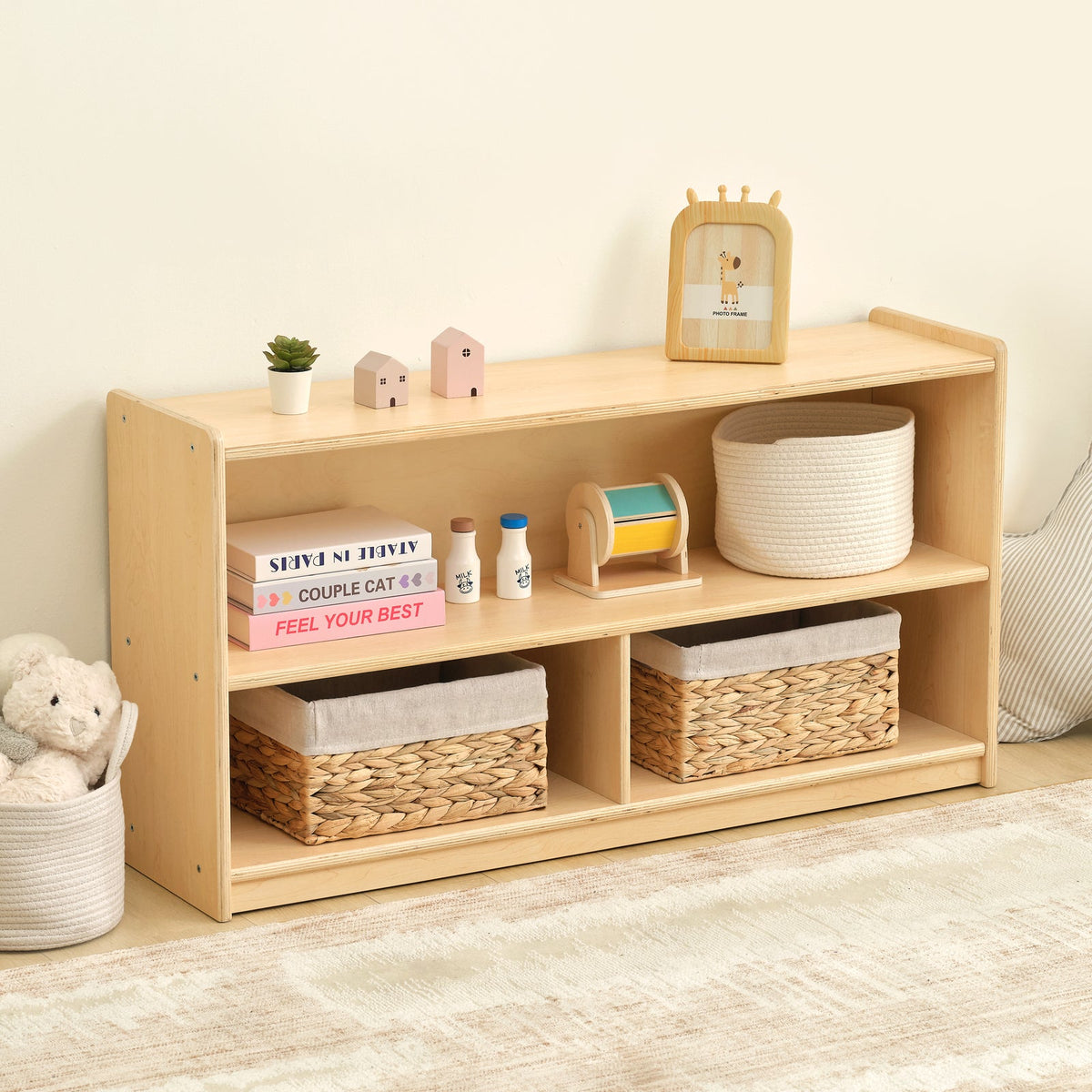OOOK Plywood Kids 2-Shelf  Organizer For Classroom & Playroom