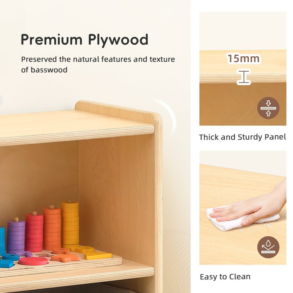OOOK Plywood Kids 2-Shelf  Organizer For Classroom & Playroom