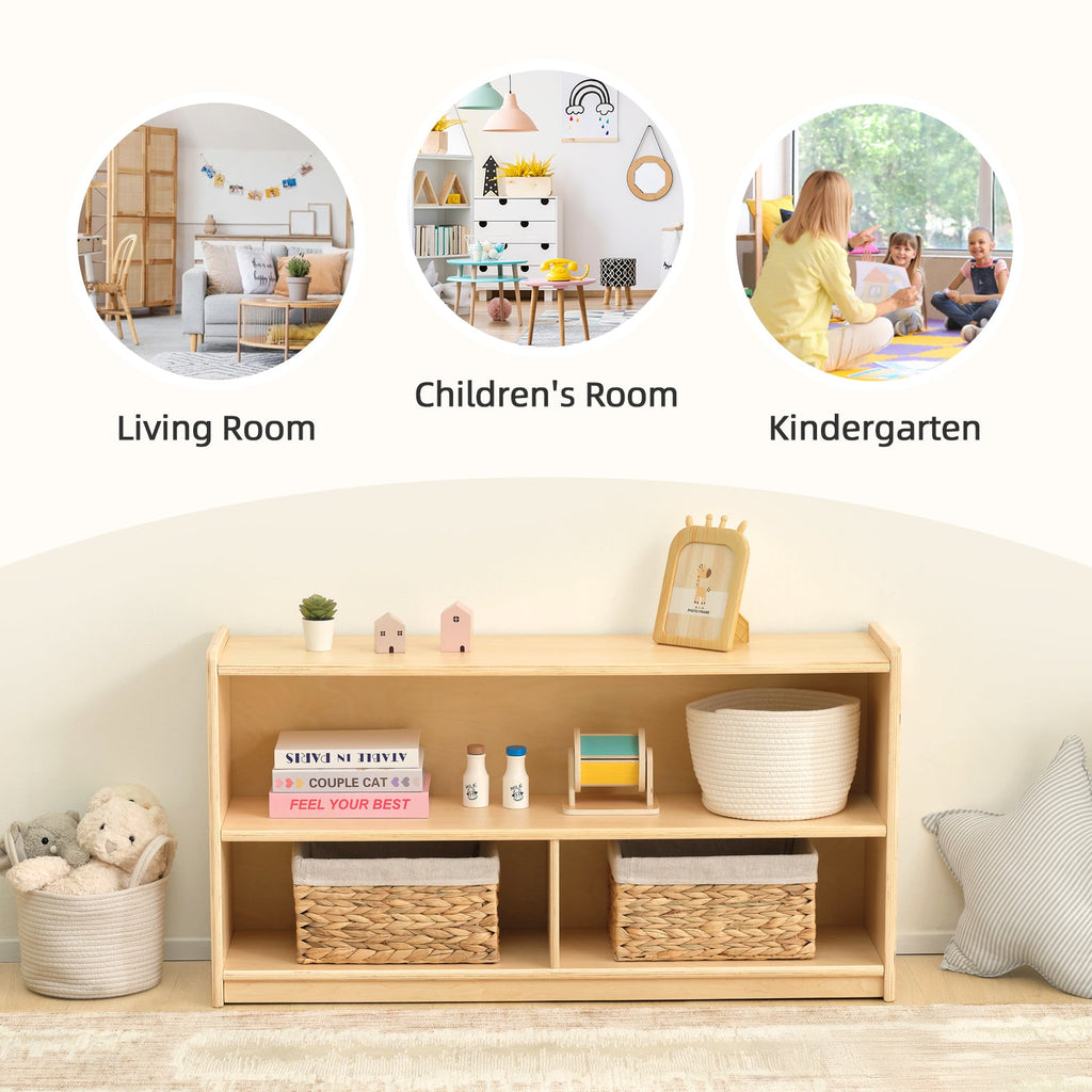 OOOK Plywood Kids 2-Shelf  Organizer For Classroom & Playroom