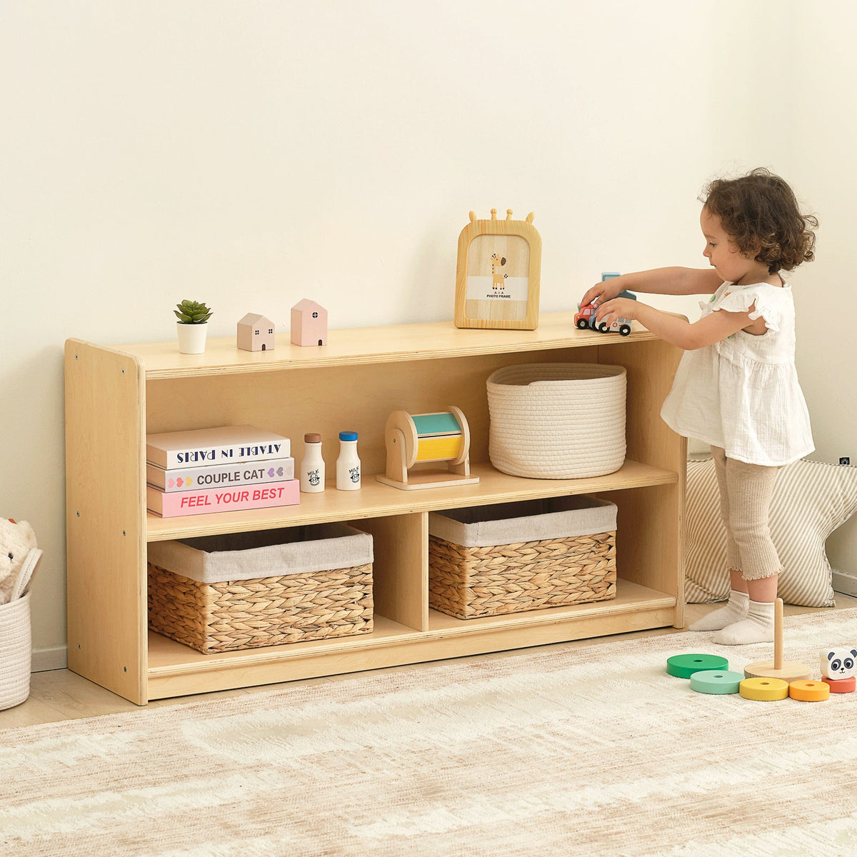 OOOK Plywood Kids 2-Shelf  Organizer For Classroom & Playroom