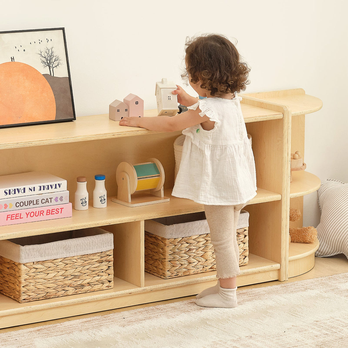 OOOK Plywood Kids 2-Shelf  Organizer For Classroom & Playroom